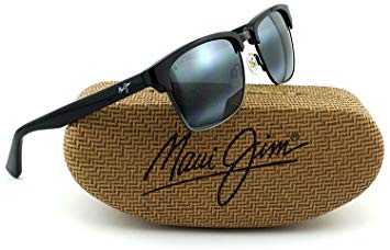 Maui Jim KAWIKA Unisex Polarized Sunglasses (Black Gloss with Antique Pewter Frame, Neutral Grey Lens 257-17C)