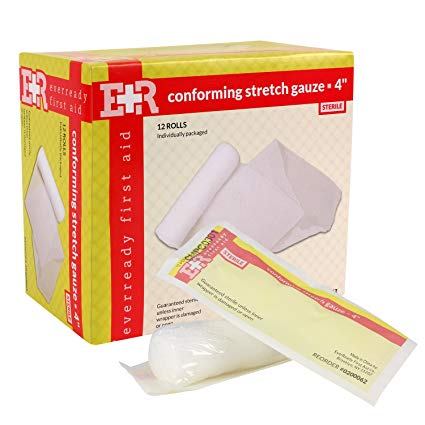 Ever Ready First Aid 4" X 4.1 yds Sterile Conforming Gauze Roll Bandage - Box of 12