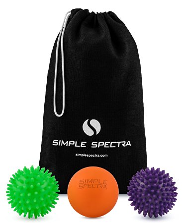 Massage Therapy Ball Set - Lacrosse and Spiky 3-Piece Combo Pack Perfect Self Deep Tissue Massager and Physical Therapy