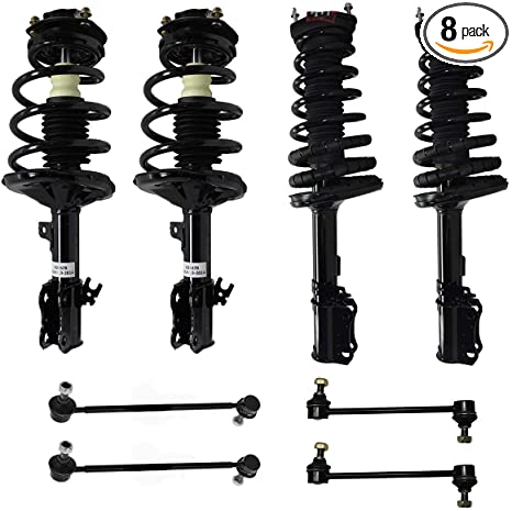 Detroit Axle - 4pc Front & Rear Full Loaded Strut Assembly   Front Stabilizer Sway Bar End Links - Check Vehicle Filter