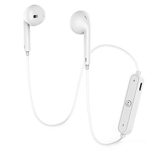 Wireless Bluetooth Headphones, GEJIN Bluetooth 4.1 Waterproof Sports Earphones, Noise Cancelling Earbuds (White)