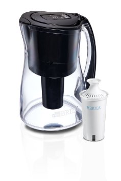 Brita Infinity Smart Water Pitcher and 1 Filter with Amazon Dash Replenishment Black 8 Cup