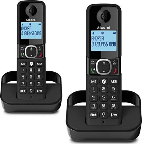 Alcatel F860 Duo Cordless Phone with 2 Handsets - Landline Home Phones - Voip Call Blocking Telephones