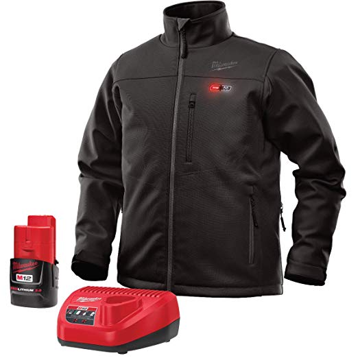 Milwaukee Jacket KIT M12 12V Lithium-Ion Heated Front and Back Heat Zones All Sizes and Colors - Battery and Charger Included (Extra Large, Black)