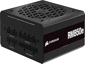 Corsair RM850e (2023) Fully Modular Low-Noise Power Supply - ATX 3.0 & PCIe 5.0 Compliant - 105°C-Rated Capacitors - 80 Plus Gold Efficiency - Modern Standby Support - Black (Renewed)