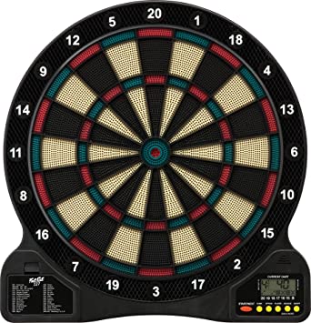 Fat Cat 727 Electronic Dartboard, Easy To Use Button Interface, Automatic Voice Feedback, Lock Segment Holes For Less Bounce Outs, Included Darts And Built In Storage, Mulitplayer For Up To 8 Players, 43 Games 201 Options