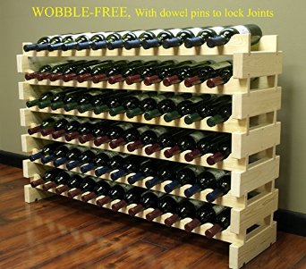 Stackable Wine Rack-72 Bottles Modular Wine Racks, Wobble-Free, WN84-