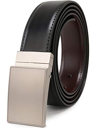 Beltox Fine Men's Dress Belt Leather Reversible 1.25" Wide Rotated Buckle Gift Box …