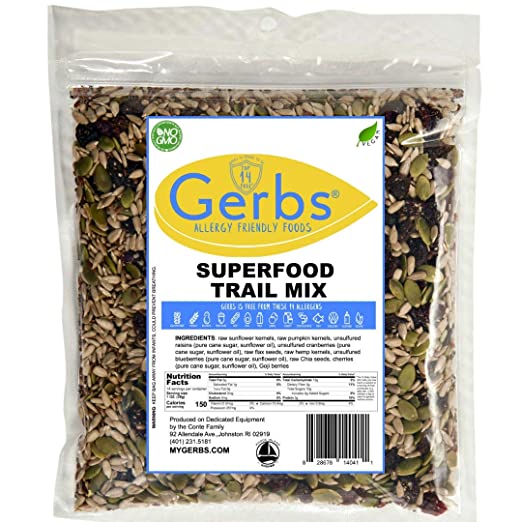 Gerbs Superfood 10 Snack Mix, 14OZ. - Top 14 Food Allergy Free & Non GMO - Vegan & Keto Safe - Made in Rhode Island
