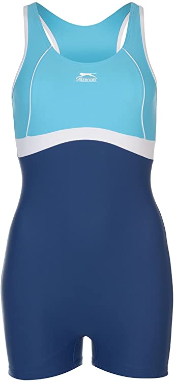 Slazenger Women's Boyleg Legsuit Swimming Costume Swimsuit