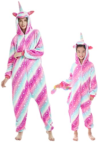 Kids Adult Sleepsuit Onesie Pajamas Flannel Animal Nightwear Outfit Unisex
