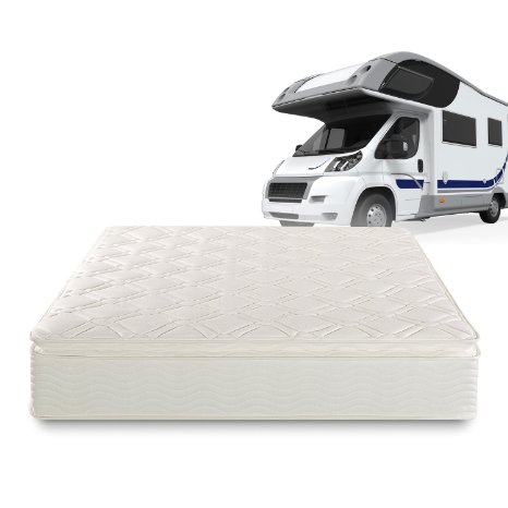 Sleep Master Deluxe Spring 10 Inch Pillow Top RV/Camper/Trailer/Truck Mattress, Short Queen