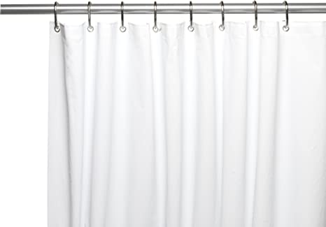 Carnation Home Fashions 10-Gauge PEVA 54 by 78-Inch Shower Curtain Liner, Stall Size, White