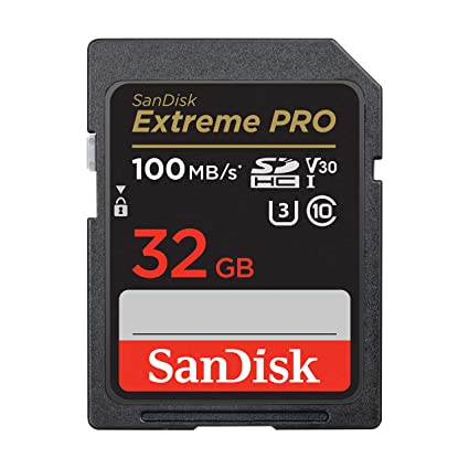 SanDisk Extreme Pro SD UHS I 32GB Card for 4K Video for DSLR and Mirrorless Cameras 100MB/s Read & 90MB/s Write