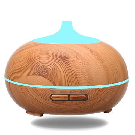 Essential Oil Diffuser, 500ml BPA Free Aromatherapy Diffuser with Waterless Auto Shut-Off Function and Timer, Ultrasonic Mist Aroma Humidifier for Bedroom Home (Yellow)