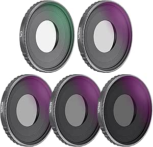 NEEWER ND/CPL Filter Set Compatible with DJI Osmo Action 3, HD Optical Glass ND8/PL ND16/PL ND32/PL ND64/PL CPL Filter, Aluminum Frame Multi Coated Water Repellent Action Camera Accessories, 5 Pack