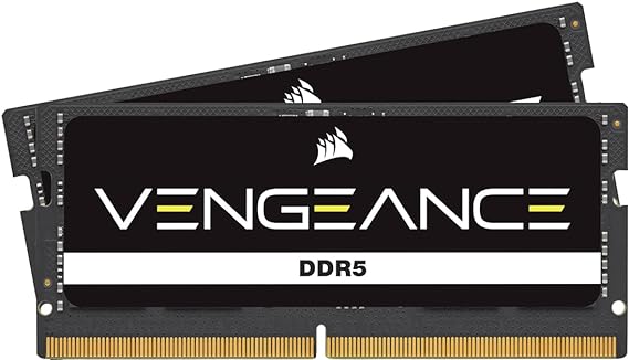 CORSAIR VENGEANCE SODIMM DDR5 RAM 16GB (2x8GB) 4800MHz CL40 Intel XMP iCUE Compatible Computer Memory - Black (CMSX16GX5M2A4800C40)