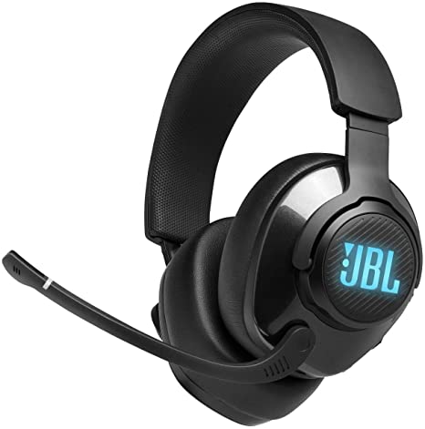 JBL Quantum 400 Wired Over-Ear Gaming Headset with 3.5mm Audio Cable, USB Cable and Game-Chat Balance Dial - Black