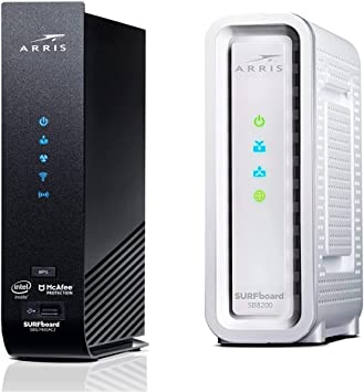 ARRIS Surfboard SBG7400AC2 DOCSIS 3.0 Cable Modem & AC2350 Wi-Fi Router & Surfboard SB8200 DOCSIS 3.1 Cable Modem | Approved for Comcast Xfinity, Cox, Charter Spectrum & More | 2 Year Warranty,White