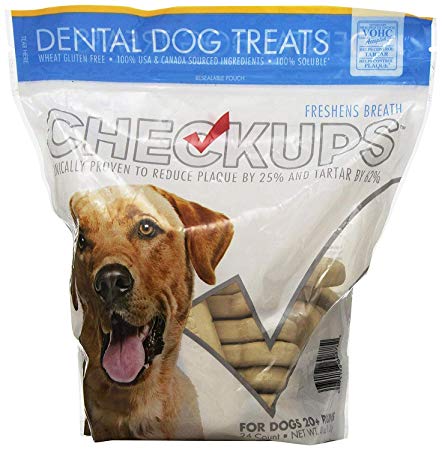 Checkups- Dental Dog Treats, 24ct 48 oz. for Dogs 20  pounds