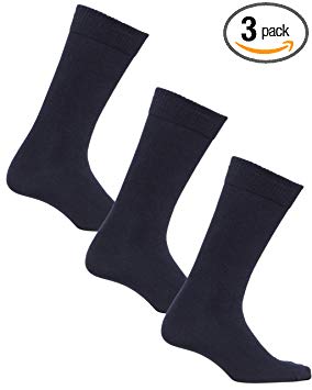 Diabetic Socks for Men by Sugar Free Sox - Maximize Circulation & Comfort - Mens Sock Size 10-13 Black Crew 3 Pack