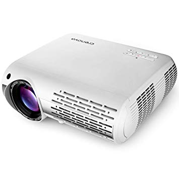 Crenova 2019 Upgraded HD Video Projector, 550 ANSI (5500-6500Lux) 1080P HD Supported Home Entertainment LED Projector with 200'' Screen 1280X800 Native Resolution for Fire TV Stick HDMI VGA TF AV USB