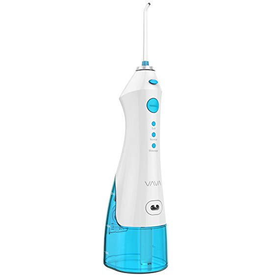 Water Flosser for Teeth, Portable Cordless Dental Oral Irrigator 300ml Reservoir IPX7 Waterproof 3 Modes Helps Teeth Whitening,USB Rechargeable for Travel with FDA Approved