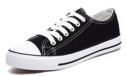 Honeystore Women's Low-Top Canvas shoes Flat Sneakers Lace up