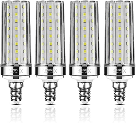 Yiizon LED Corn Bulbs, E12, 20W, Equivalent to 150 W Incandescent Light Bulbs, 6000K Daylight White, 2000LM, E12 Small Edison Screw，Non-dimmable Candelabra LED Light Bulbs 4 Pack