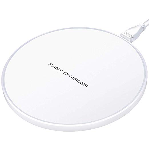 Limxems Wireless Charger, Ultra-Thin Wireless Charging Pad Universal Fast Charge 10W for Phone Xs/XS Max/XR /X /8/8 Plus, Samsung Galaxy S9 /S9 Plus /S8 /S8 Plus /S7 /S6,Note 8/Note 5, White