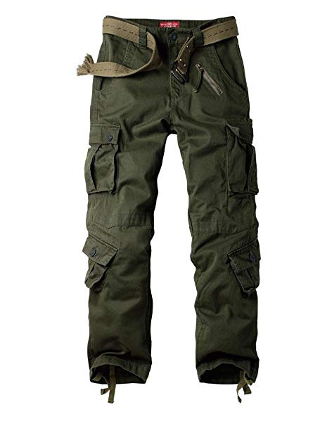 AUSZOSLT Women's Casual Loose Fit with 8 Pockets Cargo Pants Plus Size Camouflage Work Pants