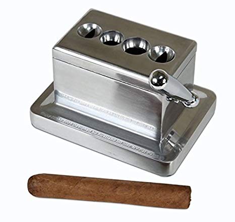 The Big Easy Tobacco Co, Quad Table Cigar Cutter, Brushed Finish, For 52 and 60 Ring Gauge