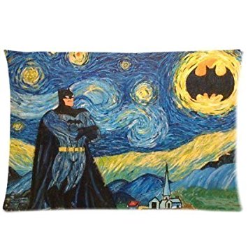Bedroom Decor Custom Starry Night Van Gogh Batman Pillowcase Rectangle Zippered Two Sides Design Printed 20x26 pillows Throw Pillow Cover Cushion Case Covers