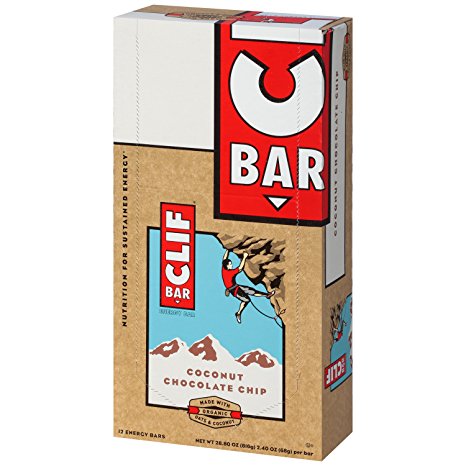 CLIF BAR - Energy Bar - Coconut Chocolate Chip - (2.4 Ounce Protein Bar, 12 Count)