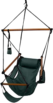 Hammaka Hanging Hammock Air Chair, Wooden Dowels, Green