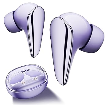 Mivi DuoPods i7 [Newest] Earbuds - Step into The 3rd Dimension of Sound with 3D Soundstage, High Fidelity Drivers, Advanced Audio Codec for Lossless Audio & More-Lolite Lavender.