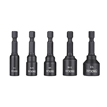 [Christmas Gift] Magnetic Nut Driver Set, Tacklife PNDB1B 5PCS Magnetic Nutsetter Set with Industrial Strength Magnets | Six Corners Groove Design | Impact Driver, Drill Driver, Screwdriver