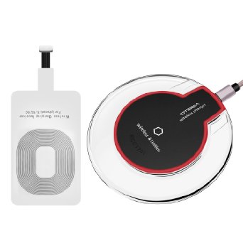 Wireless Charger Kit,OTBBA Ultra-Slim Wireless Charging Pad for iPhone 6/6s Plus,Samsung S6, Nexus 4 / 5 / 6 / 7, Nokia Lumia 920, LG Optimus Vu2, HTC 8X / Droid DNA and All Qi-Enabled Devices