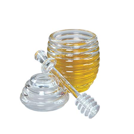 Fox Run 4163 Honey Jar and Dipper Set, Acrylic