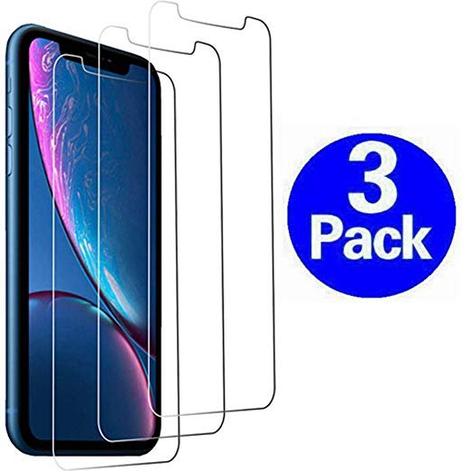 iPhone XR Screen Protector, OLINKIT Anti-Scratch High Definition Bubble Free Anti-Fingerprint Tempered Glass Screen Protector Compatibler iPhoneXR [Clear,3-Pack]