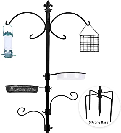 ERYTLLY Bird Feeding Station Bird Feeders Poles Kit Multi Feeder Hanging Kit Premium Bird Bath for Attracting Wild Birds Birdfeeder & Planter Hanger (Bird Feeding Station)