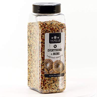 The Spice Lab Everything Bagel Seasoning Blend – 20 oz. Tub - Premium Gourmet PALEO and KETO Approved Spice - The Perfect Everything Seasoning -Blend of Sesame Seeds, Garlic & Onions