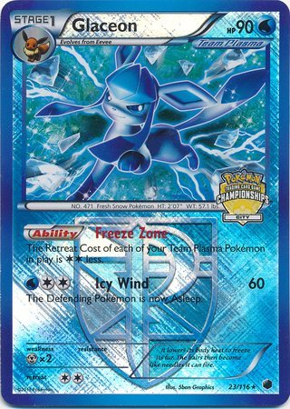 Pokemon - Glaceon (23/116) - Plasma Freeze - Reverse Holo - Championship Promo