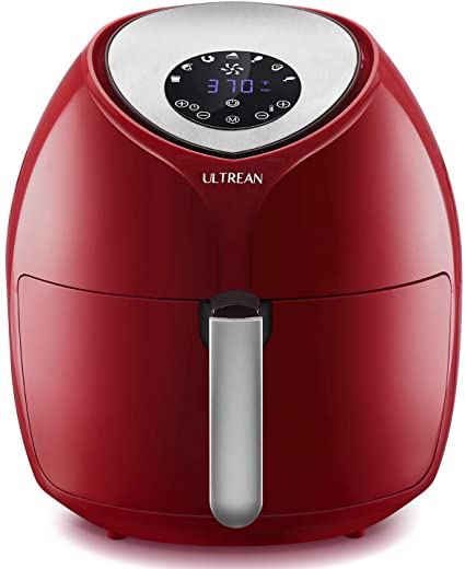 Ultrean 8.5 Quart Air Fryer, Electric Hot Air Fryers XL Oven Oilless Cooker with 7 Presets, LCD Digital Touch Screen and Nonstick Detachable Basket, ETL/UL Certified,18 Month Warranty,1700W (red)