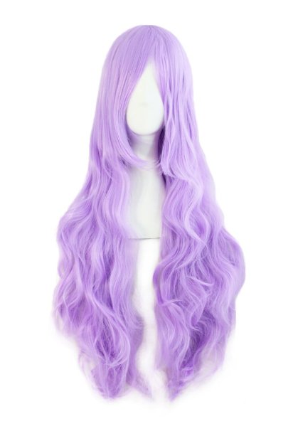 MapofBeauty 32" 80cm Light Purple Long Hair Curly Wavy Wig Cosplay Costume Wig