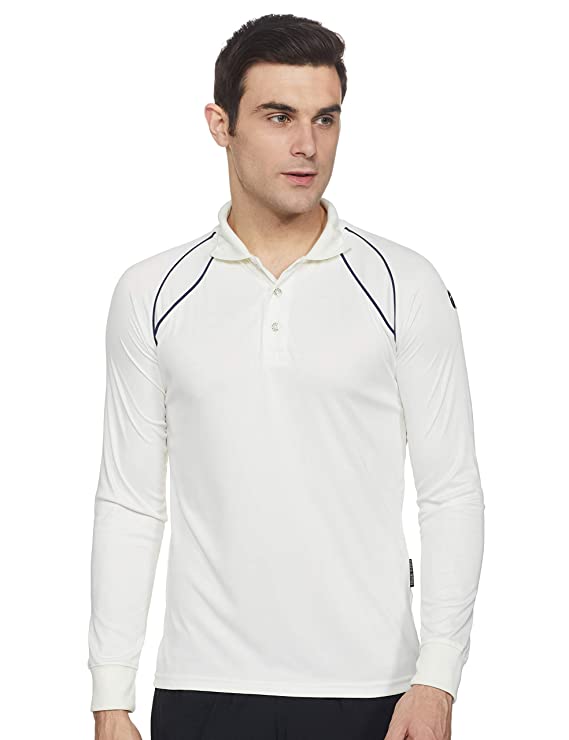 GM 7205 Men's Full Sleeve T-Shirt, Medium (White/Navy)