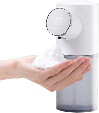 Oriday Automatic Foaming Soap Dispenser,Upgraded Foam Hand Soap Dispenser with Display,1500mAh Rechargeable Soap Dispenser Touchless with Infrared Sensor for Kids Bathroom,320ml(White)