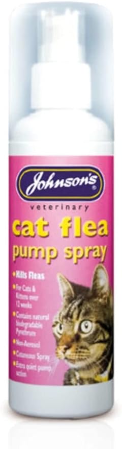 Johnson's Vet Cat Flea Pump Spray, 100 ml, Clear