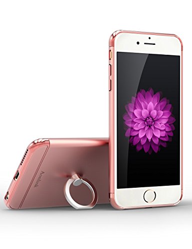 iPhone 6S plus case, Aonlink 3 in 1 Ultra Thin and Slim Design Kickstand Coated Premium Non Slip Surface Shockproof Metal For iPhone 6 plus (2014) and iPhone 6S plus (5.5'')(2015)-Rose Gold