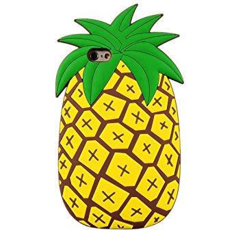 MC Fashion 3D Japanese Cartoon Rinkadoll Super Cute Soft Silicone Case Cover for Apple iPhone 6/6S - Pineapple